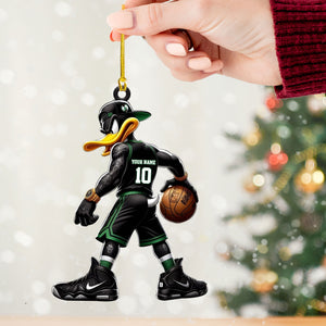 Custom Black Duck Basketball Ornament, Personalized Ornament