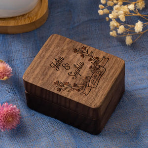 Custom Engraved Ring Box For Wedding Ceremony, Triple Wooden Ring Box, Wedding Engagement Ring Box, 3 Ring Bearer Ring Box, Proposal Ring Box Holder - Personalized Wooden Ring Box