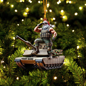 Army Santa Home Decor Christmas Ornament, Personalized Ornament