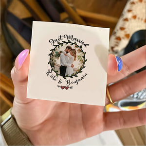 Personalized Just Married Couple Temporary Tattoo With Personalized Photo, Text Name, Fake Tattoo, Gift For Couple