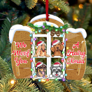 We Woof You A Hairy Xmas- Custom Pet, Personalized Acrylic Ornament - Gift For Christmas, Gift For Pet Lover