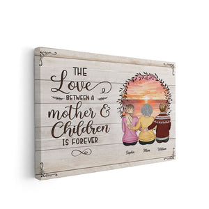 Mother and Children Love - Personalized Canvas - Gift For Pet Lover, Family Decor