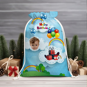 Happy Birthday Sky Bag Personalized Christmas String Bag