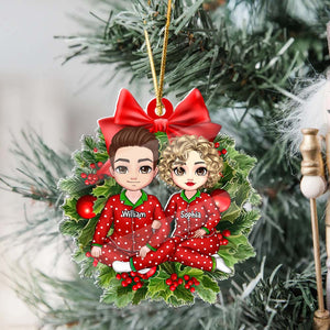 Christmas Couple Gift - Custom Photo And Names, Personalized Acrylic Ornament - Gift For Christmas, Family Gift