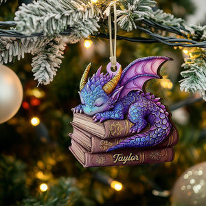 Sleeping Little Dragon Christmas Ornament, Personalized Ornament