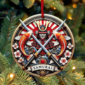 Custom Name Japan Samurai Ornament, Christmas Gift for Samurai Lover