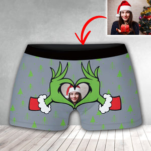 Custom Photo, Personalized Boxer Shorts - Gift For Family, Gift For Couple, Christmas Decor