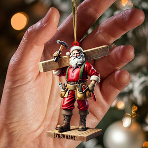 Carpenter Santa Christmas Ornament, Personalized Ornament