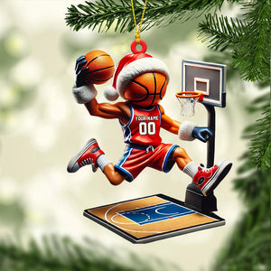 Basketball Player Christmas Ornament, Personalized Ornament