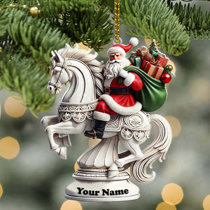 Chess Santa Christmas Ornament, Personalized Ornament