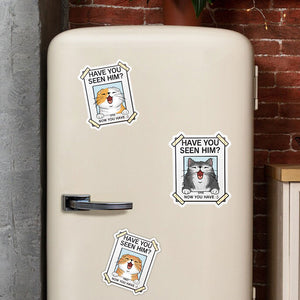 Have You Seen Him - Now You Have - Personalized Kitty Fridge Magnet Stickers