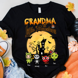 Grandma Of Little Monsters - Custom Appearance And Name - Personalized T-Shirt - Halloween Gift - Gift For Family