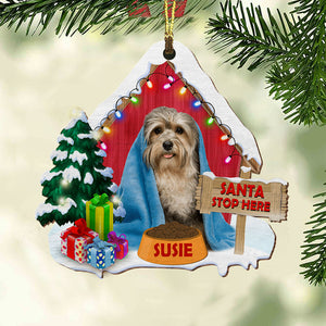 Pet Christmas House - Custom Photo And Name - Personalized Custom Shaped Wooden Ornament, Christmas Gift