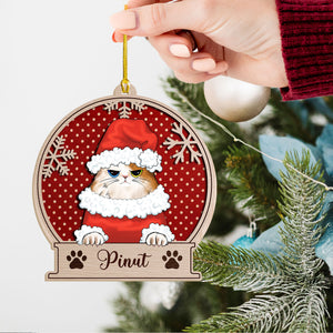 Cutie Cat With Costume - Christmas Gift For Cat Lovers - Personalized Custom Shaped Wooden Ornament