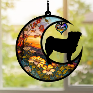 Custom Background And Name, Dog Breed Personalized Ornament, Window Ornament