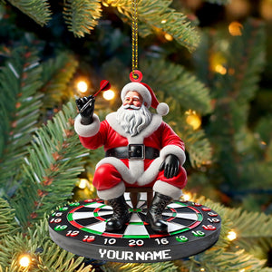 Santa Darts Christmas Ornament, Personalized Ornament