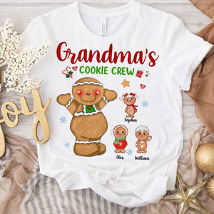 Grandma's Cookie Crew Grandkids, Custom Appearance And Names - Personalized T-Shirt - Gift For Family