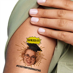 Nail It Tattoo Gift, Custom Temporary Tattoo, Personalized Tattoo, Fake Tattoo