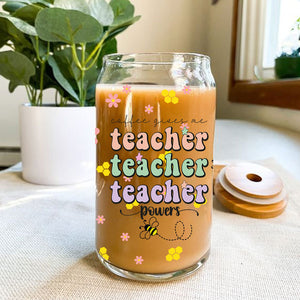 Personalized Teacher, Custom Name Glass Bottle, Frosted Bottle. Gift for Teachers