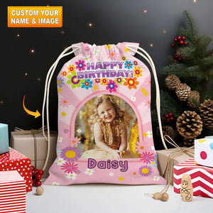 Happy Birthday Bag Personalized Christmas String Bag