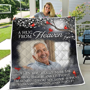 A Hug From Heaven, Custom Photo, Personalized Fleece Blanket