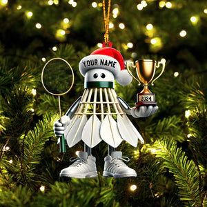 Badminton Champion Decor Christmas Ornament, Personalized Ornament