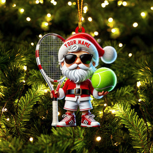 Tennis Santa Christmas Home Decor Christmas Ornament, Personalized Ornament