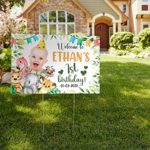 Personalized Birthday Lawn Sign, Welcome To Baby Birthday, Gift For Birthday