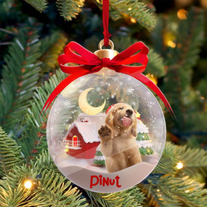 Christmas Pet In Ball - Custom Photo And Name, Personalized Acrylic Ornament - Gift For Christmas, Gift For Pet Lover