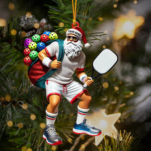 Sporty Santa Christmas Home Decor Christmas Ornament, Personalized Ornament