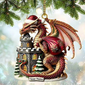 Custom Ornament, Dragon Castle Ornament, Christmas Decor