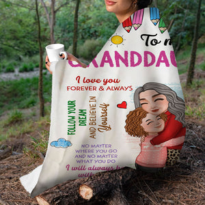 To My Grandkid I Love You Forever And Always - Custom Appearances And Names - Personalized Fleece Blanket