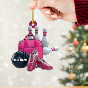 Bowling Set Christmas Ornament, Personalized Ornament