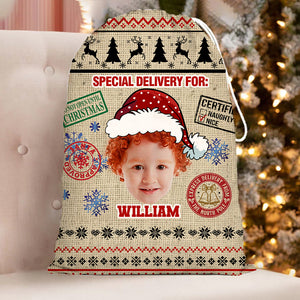 Special Delivery For Cute Kid Personalized Christmas String Bag