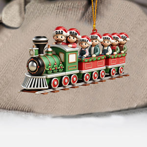 Family Train Home Decor Christmas Ornament, Personalized Ornament