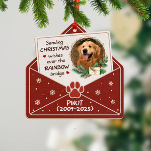 Personalized Dog Memorial Christmas Ornament - Cherished Memories Wooden Ornament - Gift For Pet Lover