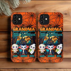 Happy Halloween, The Little Monsters - Custom Appearance And Names - Personalized Phone Case - Halloween Gift