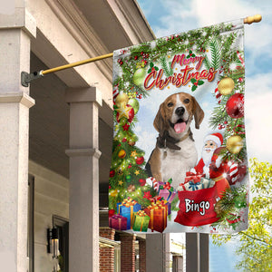 Merry Christmas Pet- Personalized Pet Photo And Name Flag - Christmas Gift, Gift For Pet Lovers