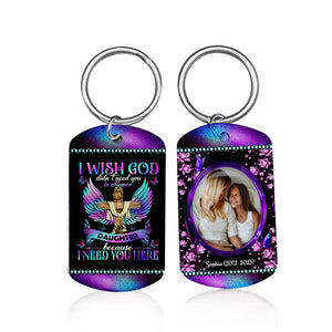 I Wish God Did Not Need You In Heaven Because I Need You Here - Personalized Photo And Name Metal Keychain, Memorial Gift