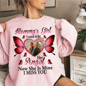 I Used To Be Mommy, Daddy Angel, I Miss You - Custom Photo - Personalized Sweatshirt - Memorial Gift