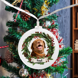 Merry Christmas - Custom Photo And Name, Personalized Round Plastic Led String Light - Gift For Christmas, Gift For Family, Gift For Pet Lover