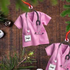 Custom Ornament, Nurse Shirt Shape Ornament, Christmas Decor