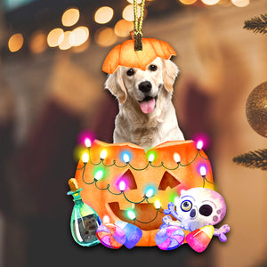 Happy Halloween Pumpkin Pet  - Custom Photo, Personalized Acrylic Ornament - Gift For Pet Lover