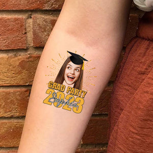 Custom Temporary Grand Party Tattoo With Personalized Photo, Text Name, Fake Tattoo, Gift For Graduation