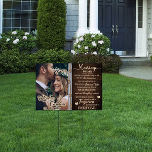 Personalized Wedding Prayer Lawn Sign, Marriage Player, Gift For Wedding Day