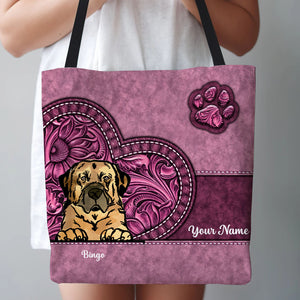 Cutie Dog With Paw - Custom Dogs And Text - Personalized Tote Bag, Gift For Pet Lover