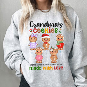 Gift For Grandma Cookies Made With Love - Personalized T-Shirt - Family Gift