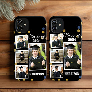 Class Of 2024, Custom 4 Photos And Name Graduation Phone Case - Personalized Phone Case, Graduation Gift