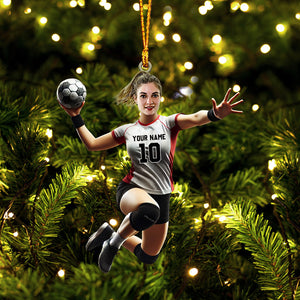 Handball Woman Decor Christmas Ornament, Personalized Ornament