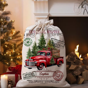 Christmas Delivery Car Custom Text, Personalized String Bag, Christmas Gift